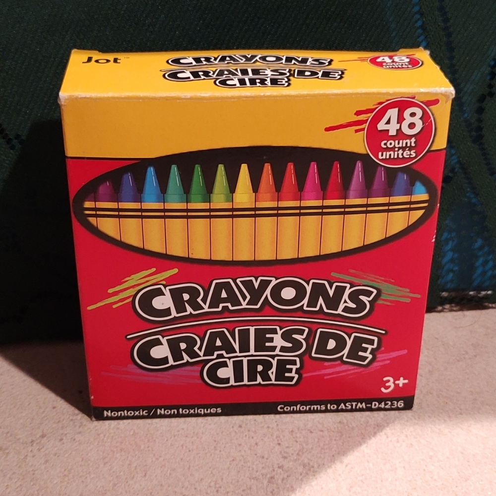Creativity with this set of 48 Jot crayons. built-in sharpener ages 3+